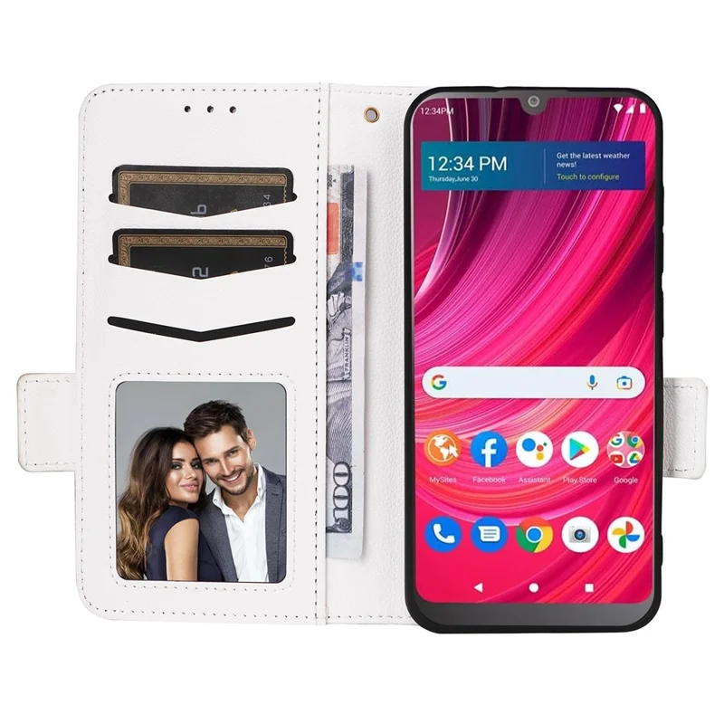 For BLU View 4 / View 2 (2023) Wallet Phone Case PU Leather Magnetic Closure Folio Cover - White