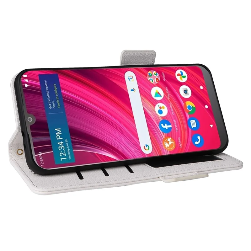 For BLU View 4 / View 2 (2023) Wallet Phone Case PU Leather Magnetic Closure Folio Cover - White