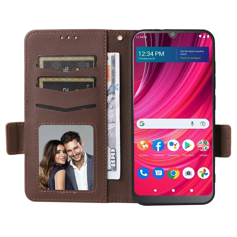 For BLU View 4 / View 2 (2023) Wallet Phone Case PU Leather Magnetic Closure Folio Cover - Brown