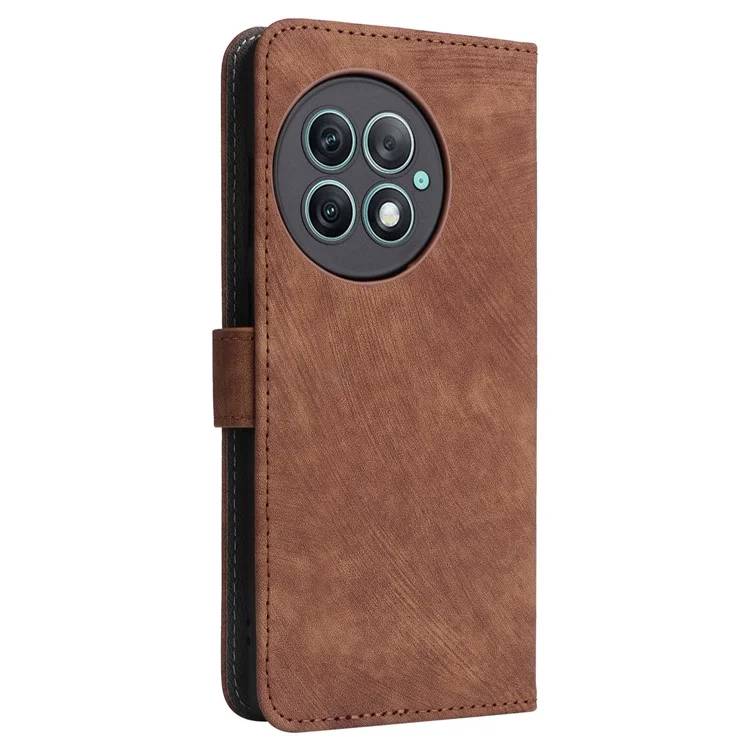 Pour OnePlus Ace 2 Pro 5G RFID Blocking Wallet Cell Phone Case PU Leather Shell avec sangle - Marron