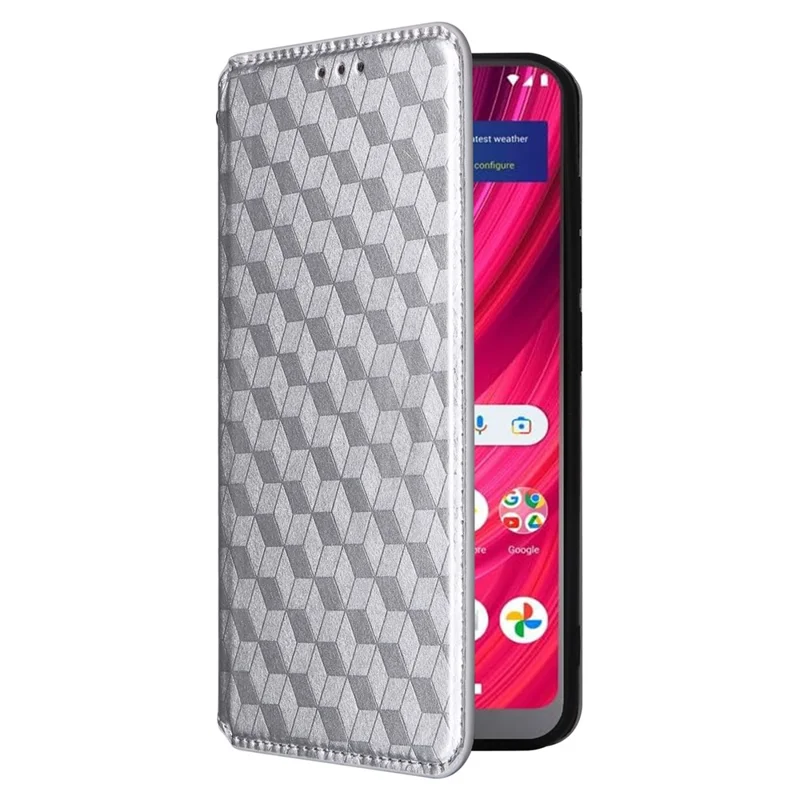 For BLU View 4 / View 2 (2023) Wallet Phone Case Folio PU Leather Cover - Silver