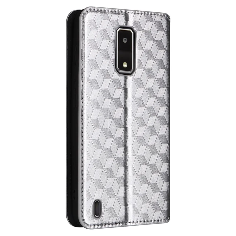 For BLU View 4 / View 2 (2023) Wallet Phone Case Folio PU Leather Cover - Silver