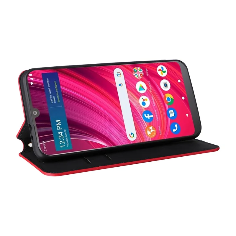 For BLU View 4 / View 2 (2023) Wallet Phone Case Folio PU Leather Cover - Red