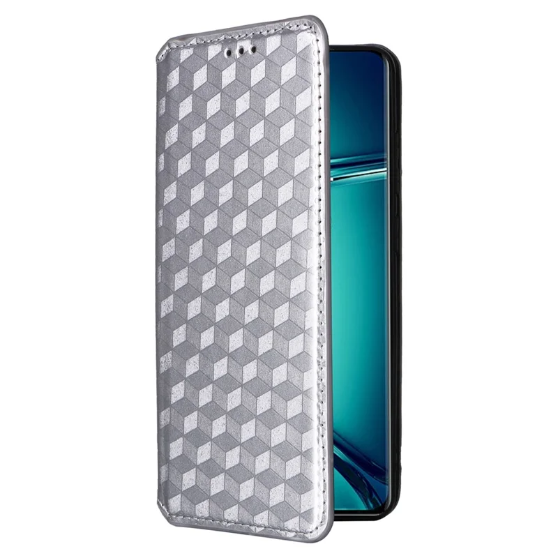 For OnePlus Ace 2 Pro 5G PU Leather Cover Magnetic Cell Phone Case Wallet - Silver