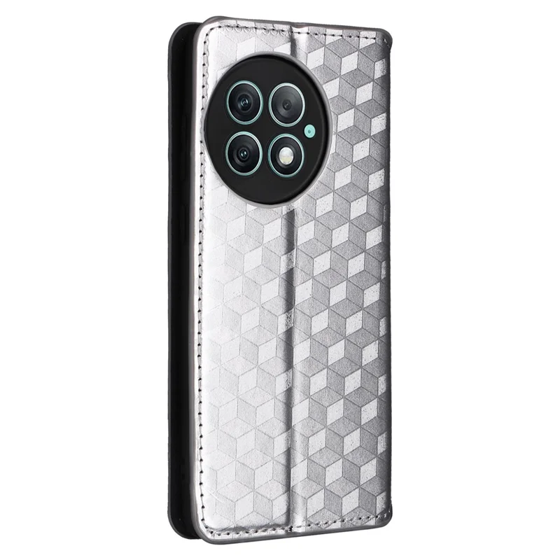 For OnePlus Ace 2 Pro 5G PU Leather Cover Magnetic Cell Phone Case Wallet - Silver