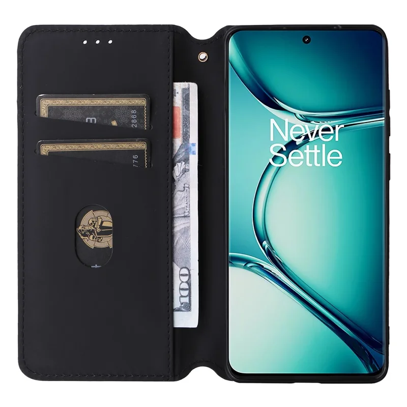 For OnePlus Ace 2 Pro 5G PU Leather Cover Magnetic Cell Phone Case Wallet - Black