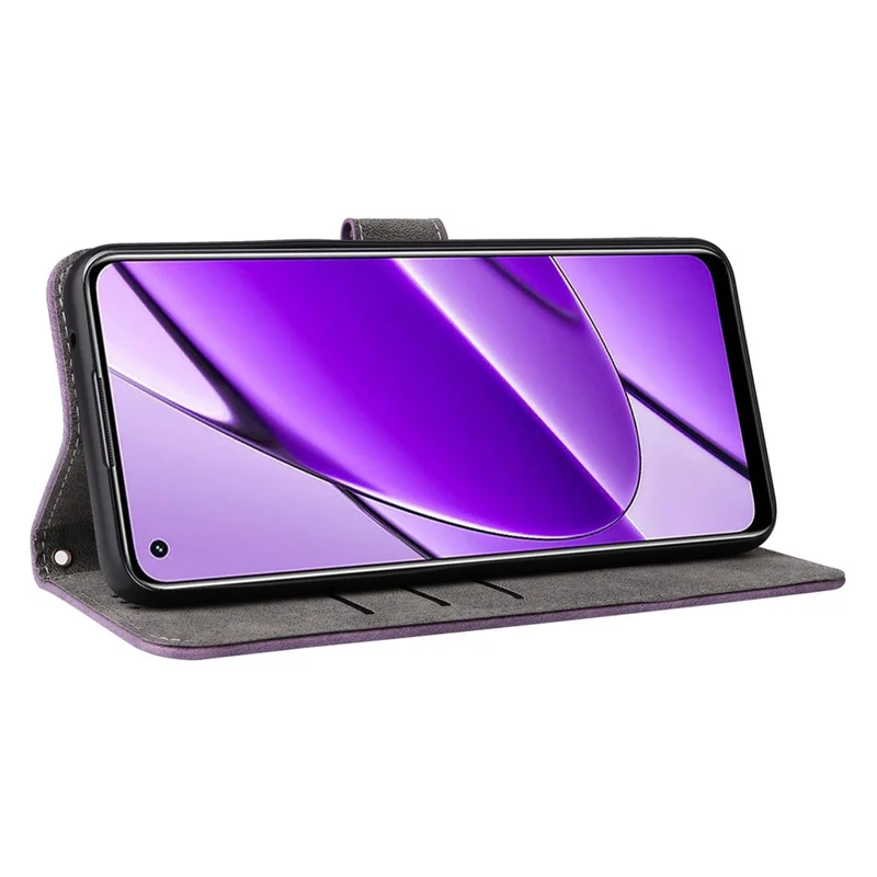 For Realme 11 4G (159.9x73.3x7.95mm) RFID Blocking Phone Case PU Leather Magnetic Flip Folio Cover - Brown