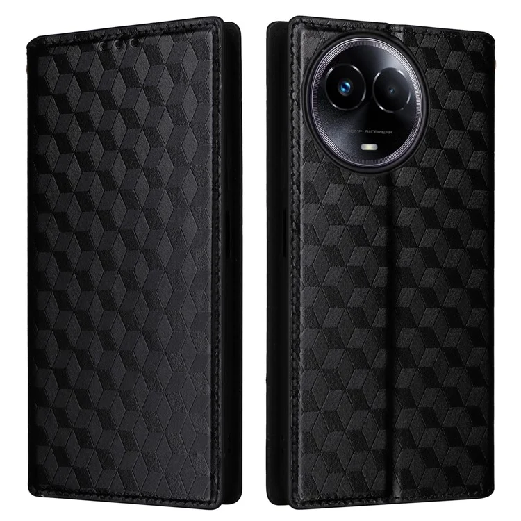 For Realme 11 5G (Global) / 11x 5G Wallet Case PU Leather Stand Flip Phone Cover - Black