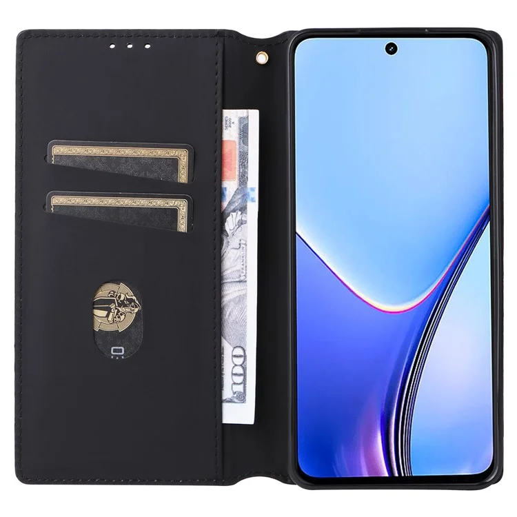 For Realme 11 5G (Global) / 11x 5G Wallet Case PU Leather Stand Flip Phone Cover - Black