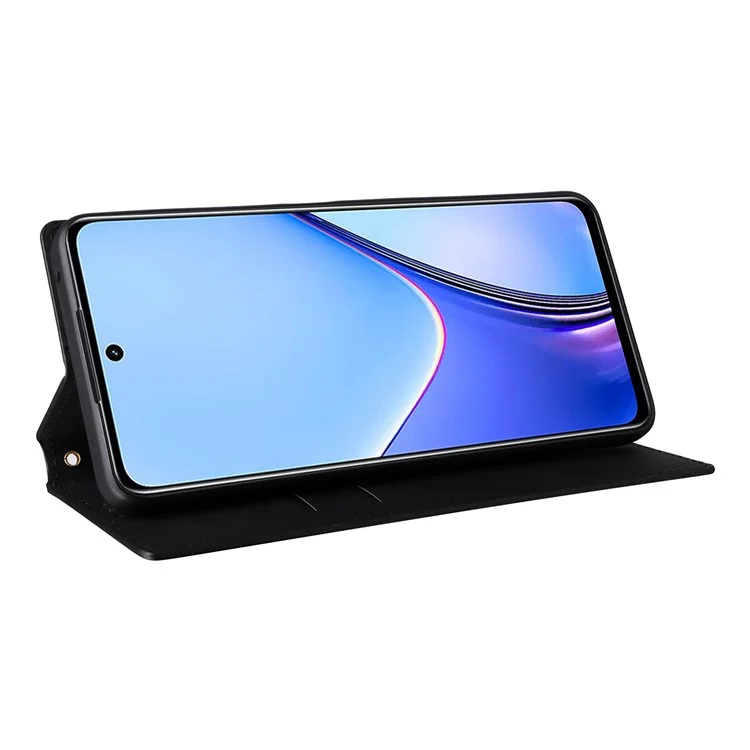 For Realme 11 5G (Global) / 11x 5G Wallet Case PU Leather Stand Flip Phone Cover - Black