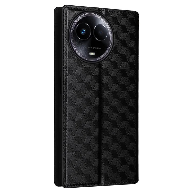 For Realme 11 5G (Global) / 11x 5G Wallet Case PU Leather Stand Flip Phone Cover - Black