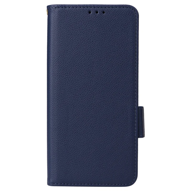 For Realme 11 4G (159.9x73.3x7.95mm) PU Leather Case Wallet Flip Protective Phone Cover - Dark Blue