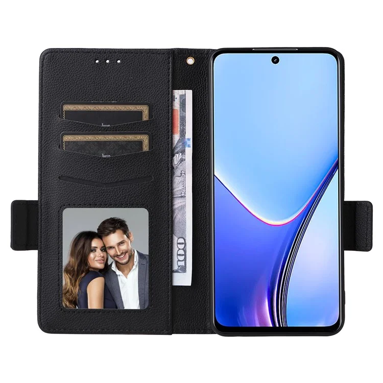 For Realme 11 5G (Global) / 11x 5G Phone Case Wallet Stand Feature PU Leather Cover - Black