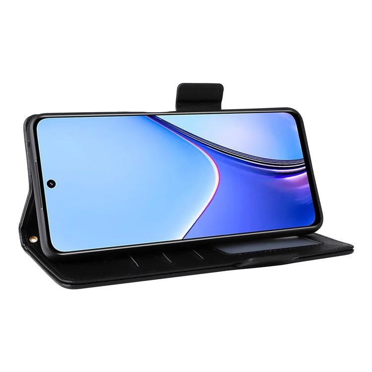 For Realme 11 5G (Global) / 11x 5G Phone Case Wallet Stand Feature PU Leather Cover - Black