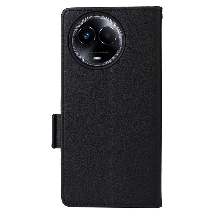 For Realme 11 5G (Global) / 11x 5G Phone Case Wallet Stand Feature PU Leather Cover - Black