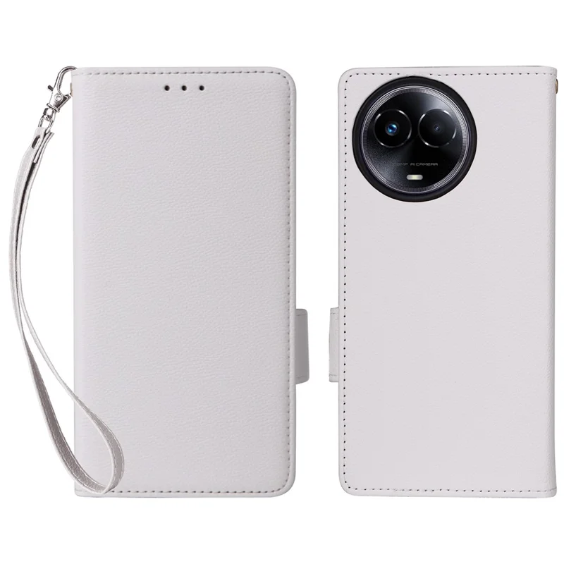 For Realme 11 5G (Global) / 11x 5G Phone Case Wallet Stand Feature PU Leather Cover - White