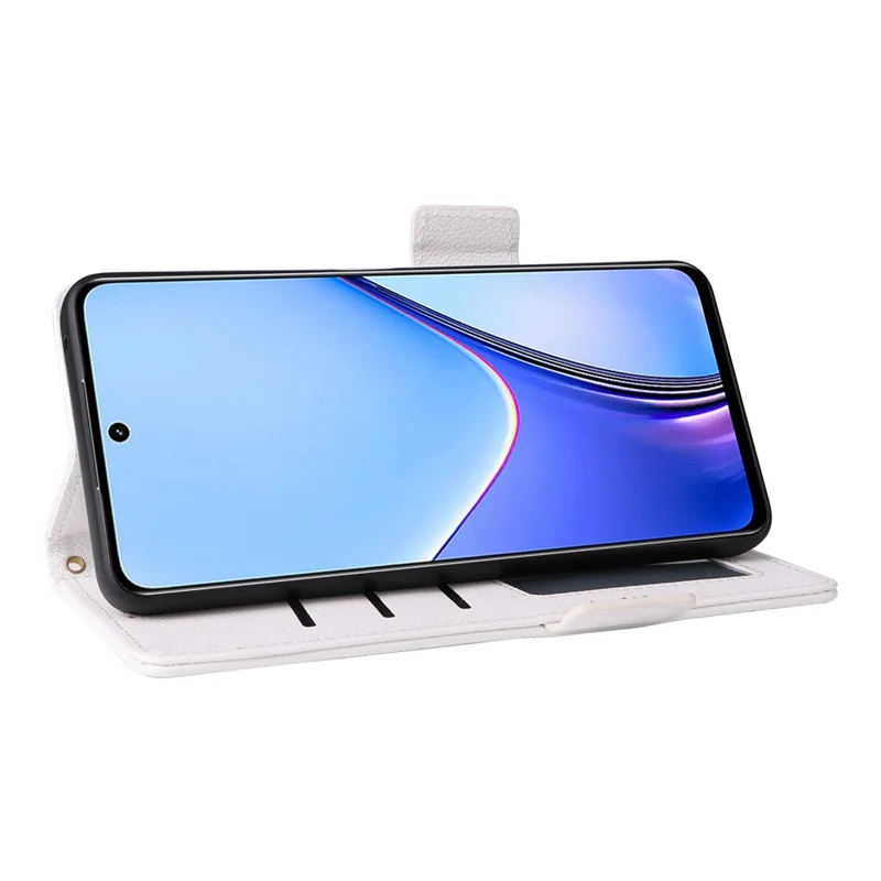 For Realme 11 5G (Global) / 11x 5G Phone Case Wallet Stand Feature PU Leather Cover - White