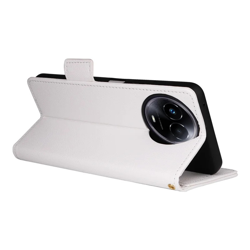 For Realme 11 5G (Global) / 11x 5G Phone Case Wallet Stand Feature PU Leather Cover - White