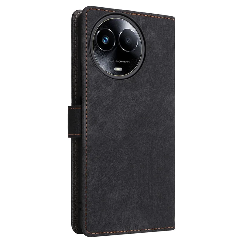 For Realme 11 5G (Global) / 11x 5G Leather Case RFID Blocking Stand Magnetic Closure Phone Cover - Black
