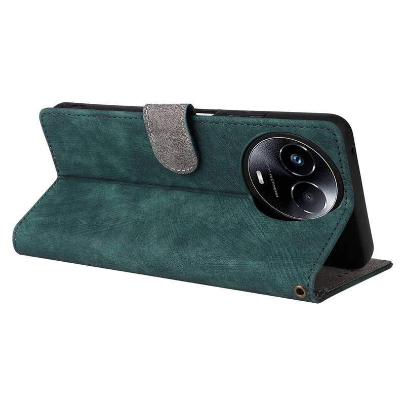 For Realme 11 5G (Global) / 11x 5G Leather Case RFID Blocking Stand Magnetic Closure Phone Cover - Green