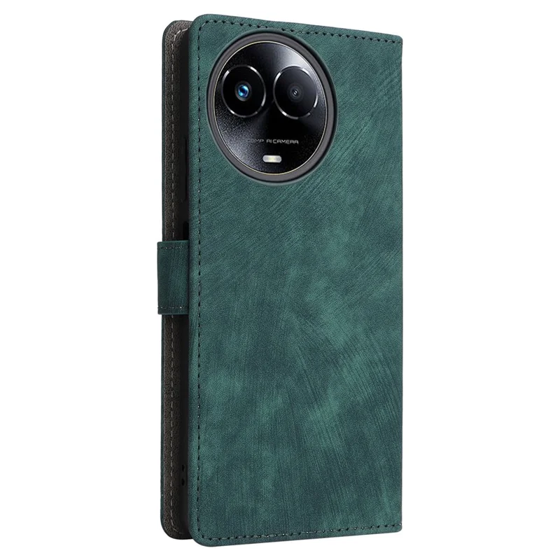 For Realme 11 5G (Global) / 11x 5G Leather Case RFID Blocking Stand Magnetic Closure Phone Cover - Green