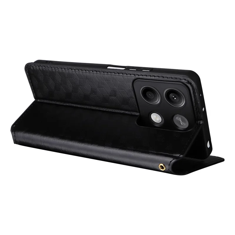 Pour Xiaomi Redmi Note 13 Pro 5G / Poco X6 5G Étui de téléphone portable Imprinted Magnetic Closing Cover avec portefeuille - Noir