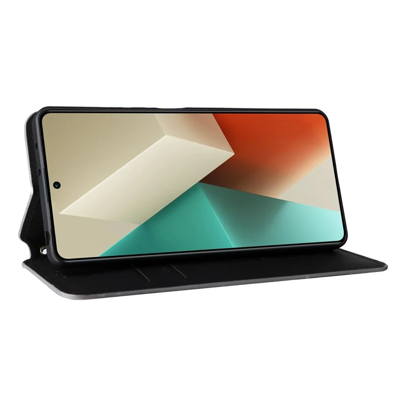 Étui pour téléphone portable Xiaomi Redmi Note 13 Pro 5G / Poco X6 5G avec fermeture magnétique imprimée et portefeuille - Argent