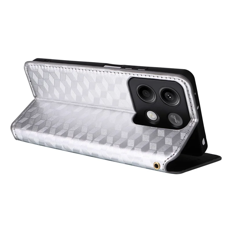 Étui pour téléphone portable Xiaomi Redmi Note 13 Pro 5G / Poco X6 5G avec fermeture magnétique imprimée et portefeuille - Argent