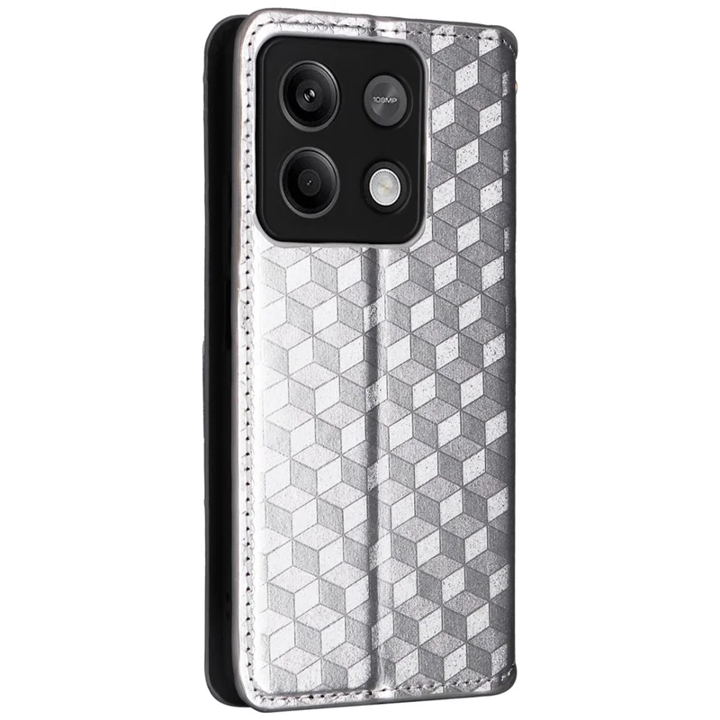 Étui pour téléphone portable Xiaomi Redmi Note 13 Pro 5G / Poco X6 5G avec fermeture magnétique imprimée et portefeuille - Argent