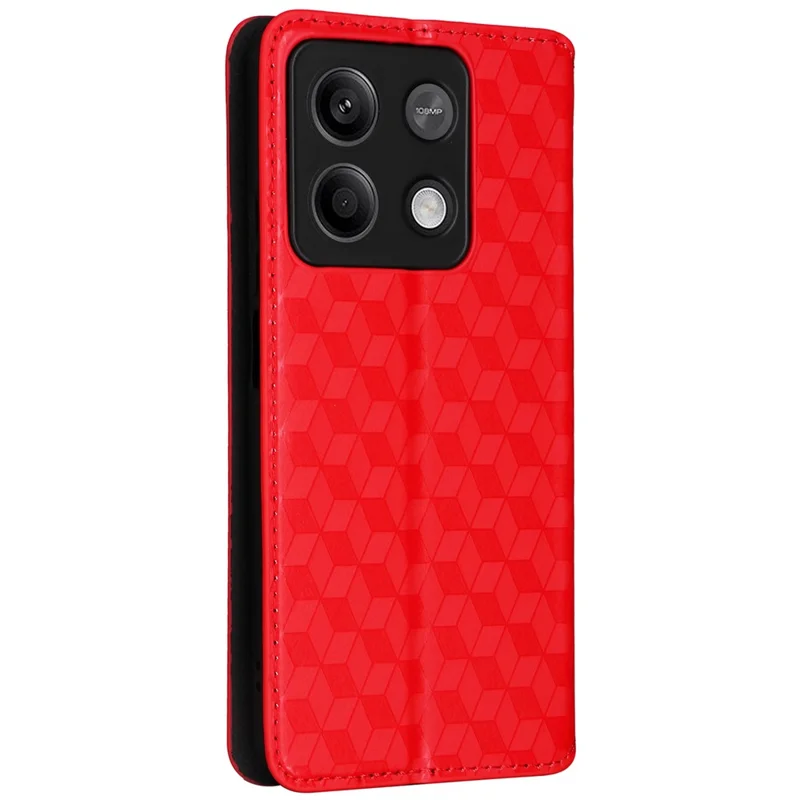 For Xiaomi Redmi Note 13 Pro 5G / Poco X6 5G Cell Phone Case Imprinted Magnetic Closing Cover with Wallet - Red