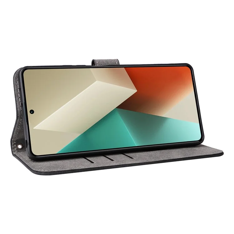 Für Xiaomi Redmi Note 13 Pro 5G / Poco X6 5G Smartphone-Hülle RFID-blockierende Brieftaschen-Lederhülle mit Gurt - Schwarz