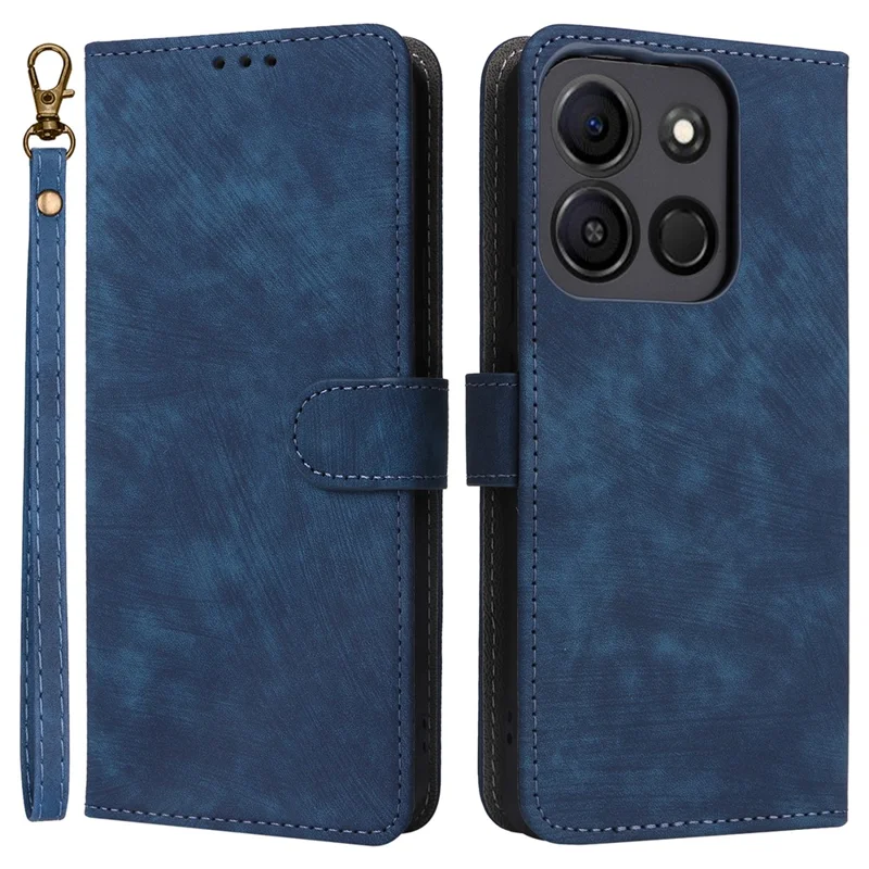 Til itel A05s A663L Læder Wallet Case med RFID-blokeringsfunktion og stander Flip Phone Cover - Blå