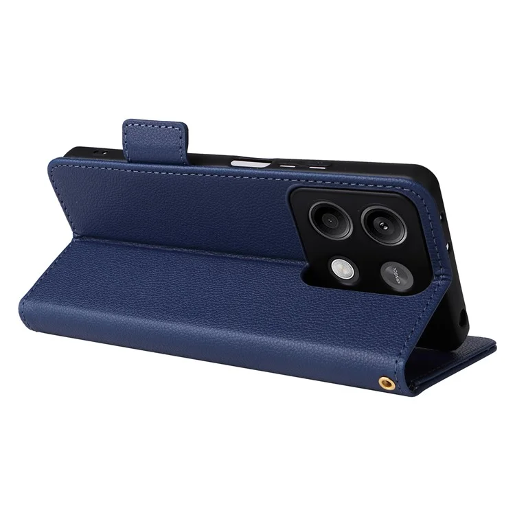 Für Xiaomi Redmi Note 13 5G Cover Lederbrieftasche Ständer Handyhülle mit Riemen - Dunkelblau