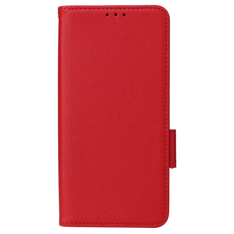 For Xiaomi Redmi Note 13 5G Cover Leather Wallet Stand Cell Phone Case with Strap - Red
