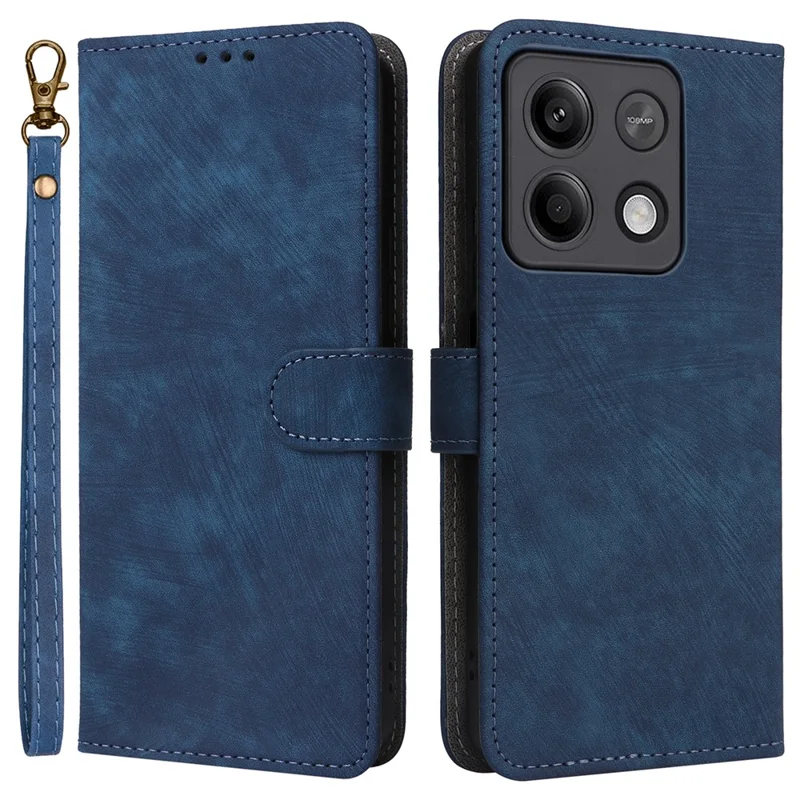 Чехол для мобильного телефона Xiaomi Redmi Note 13 5G с блокировкой RFID и защитной крышкой со шнурком - синий