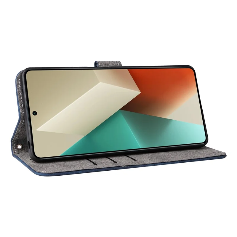 Чехол для мобильного телефона Xiaomi Redmi Note 13 5G с блокировкой RFID и защитной крышкой со шнурком - синий