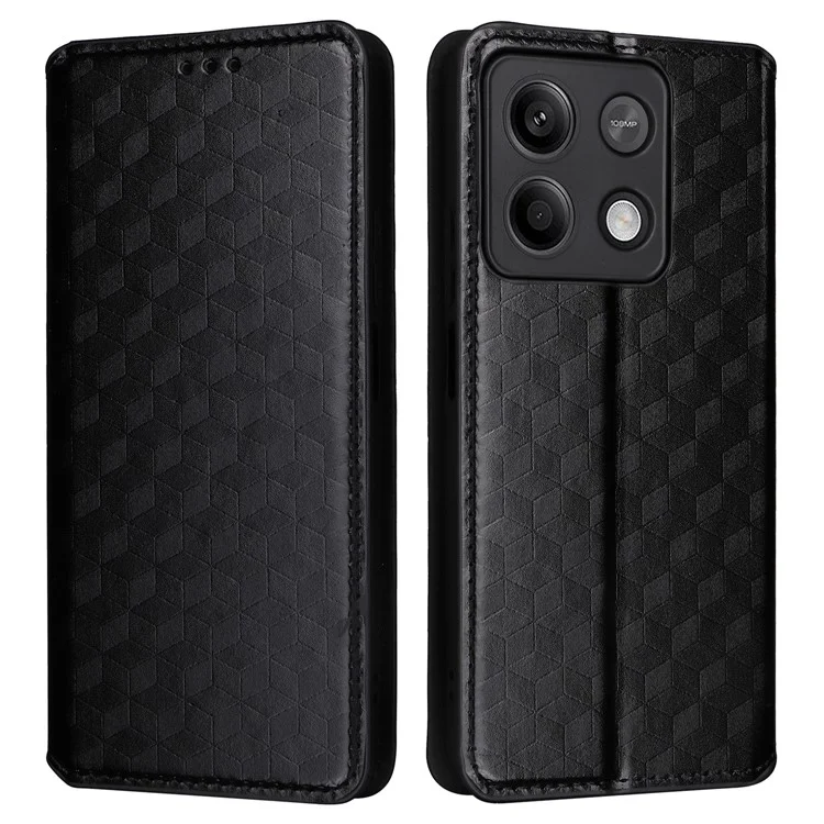 For Xiaomi Redmi Note 13 5G Cover Magnetic Closing Leather Wallet Cell Phone Case - Black
