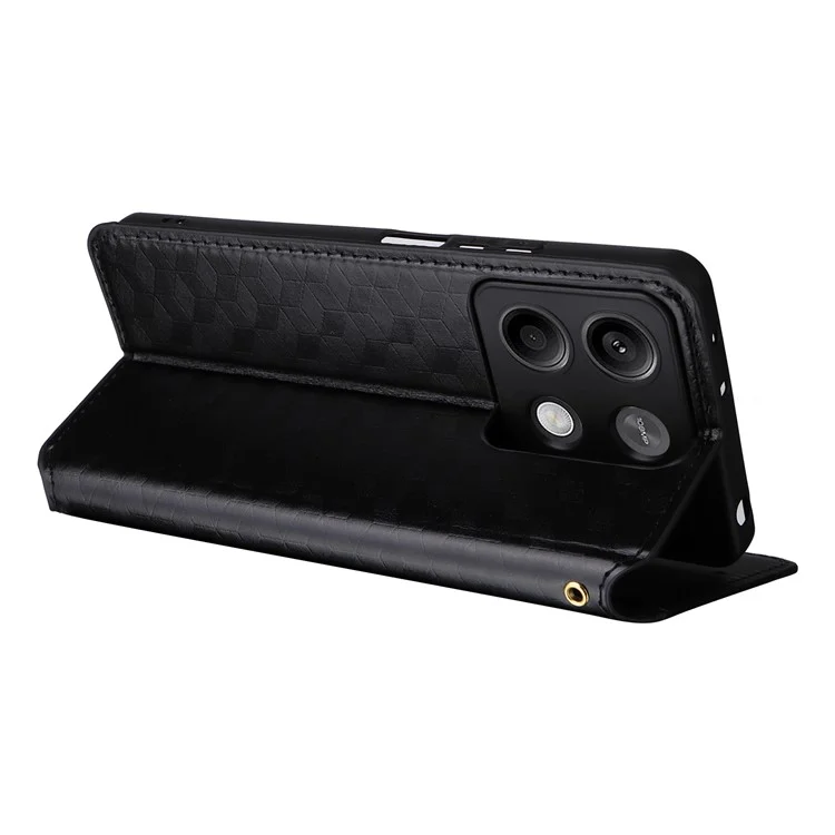 For Xiaomi Redmi Note 13 5G Cover Magnetic Closing Leather Wallet Cell Phone Case - Black