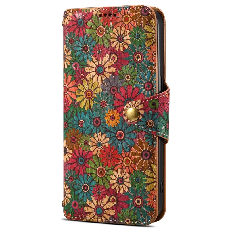 For Samsung Galaxy S24 Case Flip Flower Printing PU Leather+TPU Phone Stand Cover - Spring