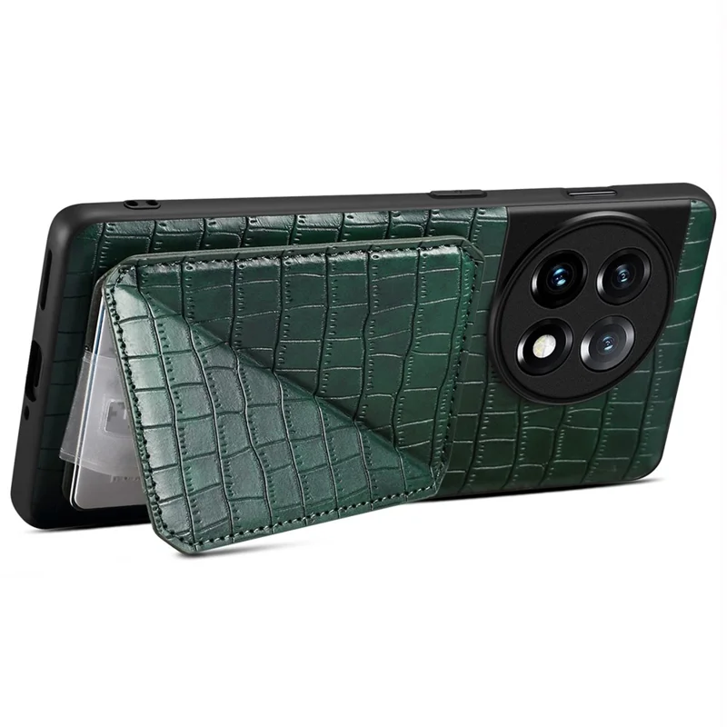For OnePlus 11R 5G / Ace 2 5G Cell Phone Cases Leather+PC+TPU Shell with Hidden Card Slot - Green