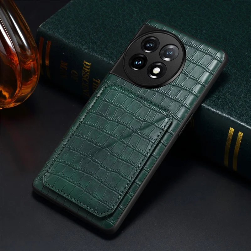 For OnePlus 11R 5G / Ace 2 5G Cell Phone Cases Leather+PC+TPU Shell with Hidden Card Slot - Green