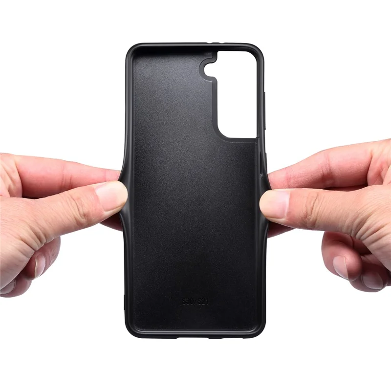 For Samsung Galaxy S24 Cell Phone Case Leather+PC+TPU Back Cover with Hidden Card Holder - Orange