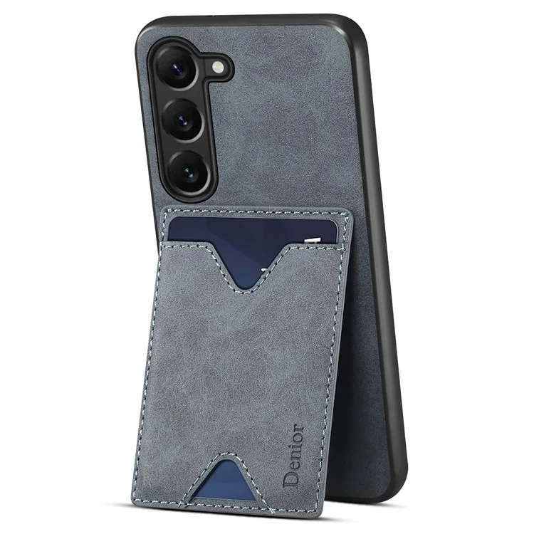 DENIOR Para Samsung Galaxy S24 Celll Phone Case Porta-cartões Suporte - Cinza