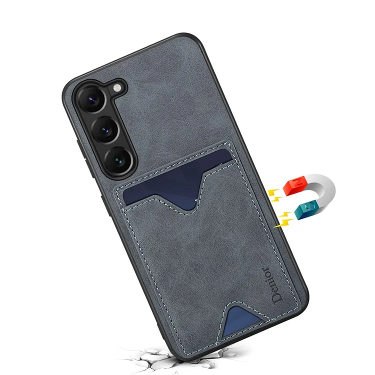 DENIOR Para Samsung Galaxy S24 Celll Phone Case Porta-cartões Suporte - Cinza
