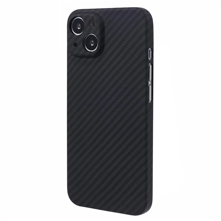 For iPhone 15 Plus Case 1500D Coarse Texture Carbon Fiber Texture Precise Cutout Phone Protective Cover - Matte Black