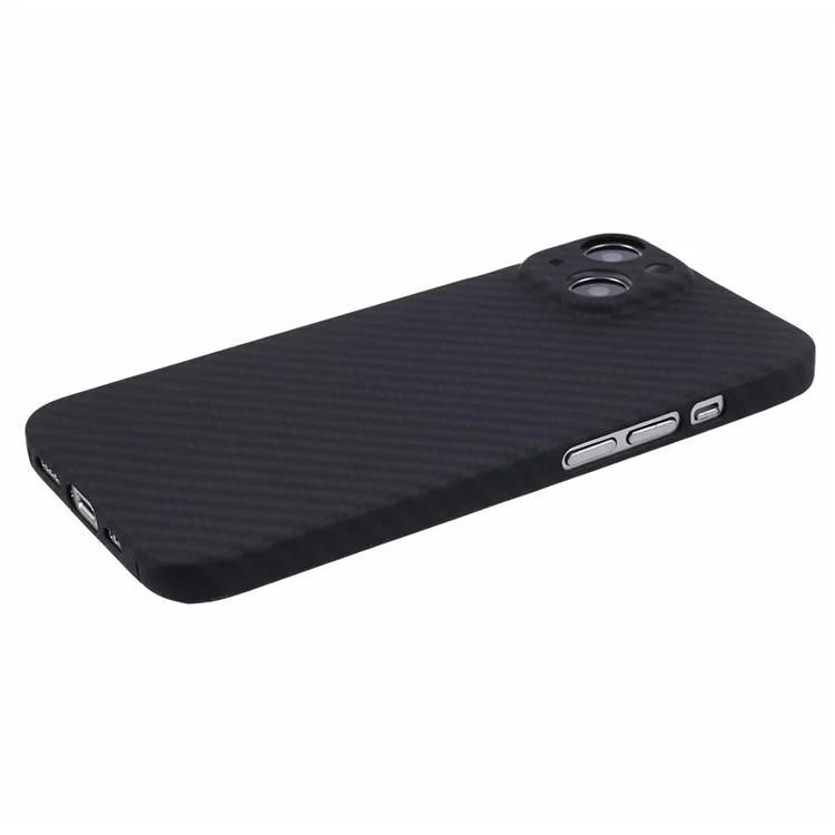 For iPhone 15 Plus Case 1500D Coarse Texture Carbon Fiber Texture Precise Cutout Phone Protective Cover - Matte Black