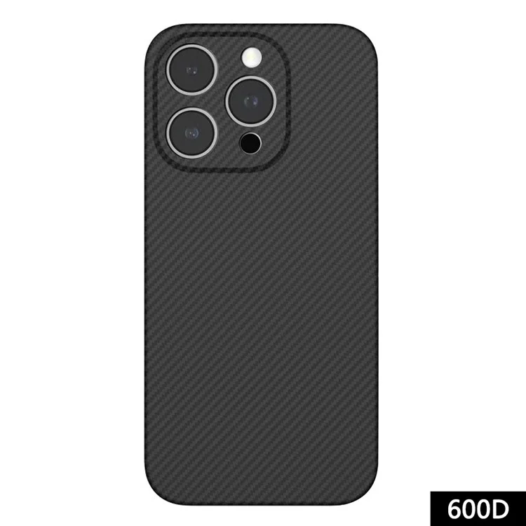 Fundas para iPhone 15 Pro Max Cell Phone Textura de fibra de carbono Fibra de aramida Tapa magnética - Negro mate