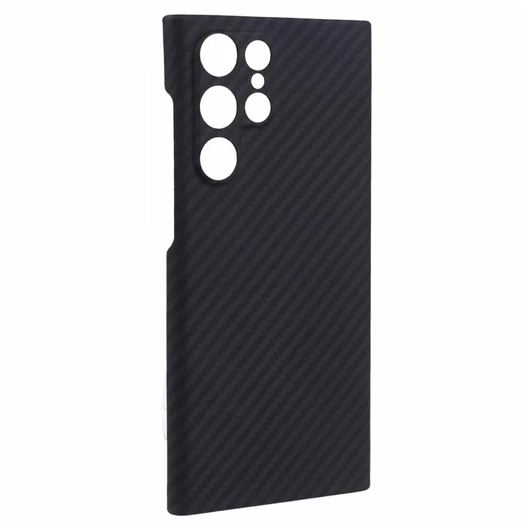 Para Samsung Galaxy S22 Ultra 5G Case Slim-Fit 1500D Textura Grosseira de Fibra de Aramida Protetor de Telefone (Recorte Preciso) - Preto