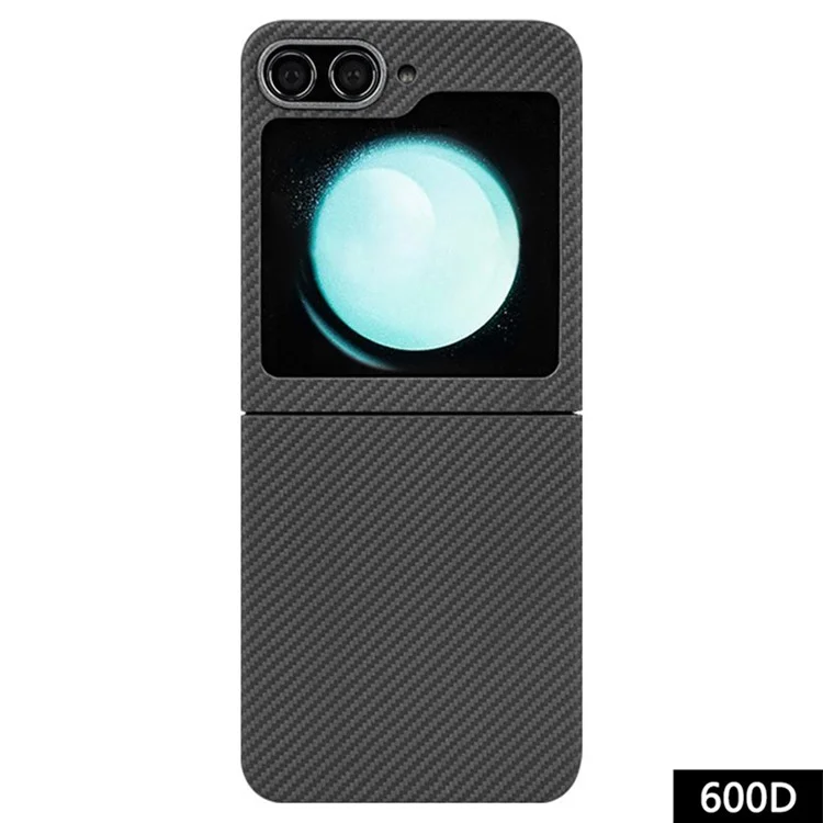 Для чехла Samsung Galaxy Z Flip5 5G 600D Тонкая текстура Металлический каркас объектива Aramid Fiber Корпус телефона