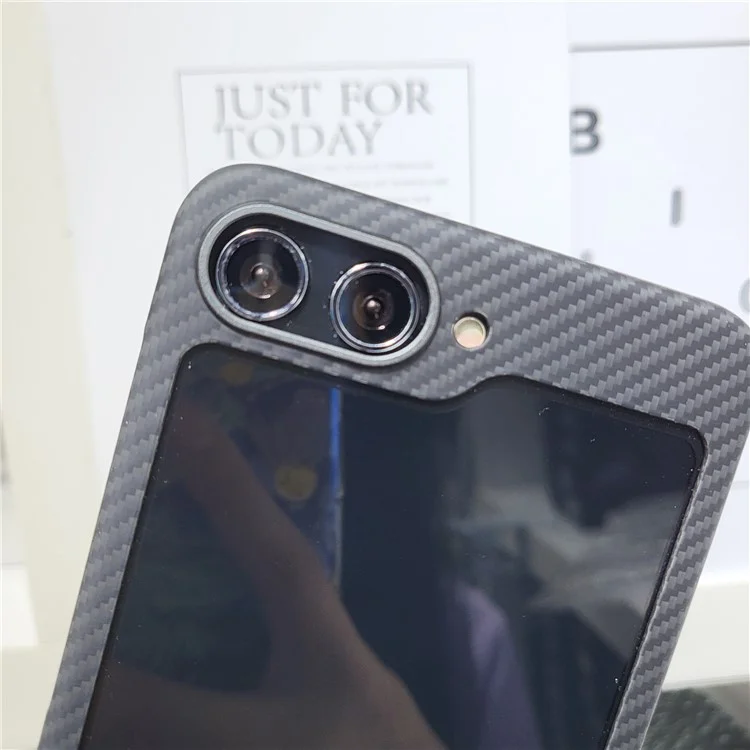 Для чехла Samsung Galaxy Z Flip5 5G 600D Тонкая текстура Металлический каркас объектива Aramid Fiber Корпус телефона